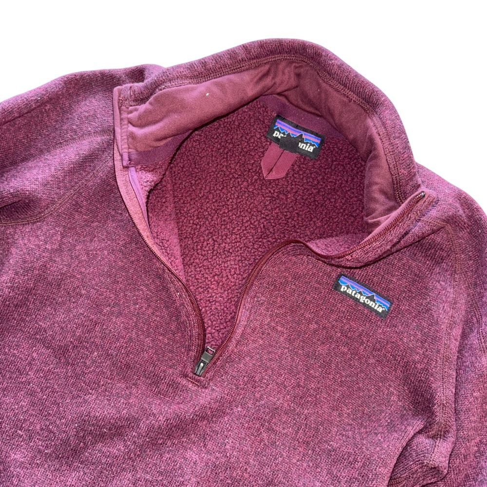 Patagonia Better Sweater 1/4 Zip Medium Burgundy Heathered Fleece Pullover 25617